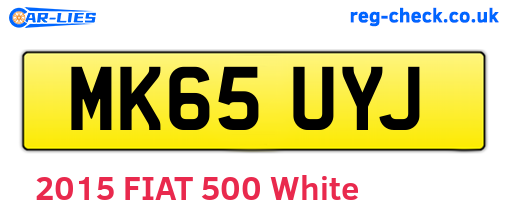 MK65UYJ are the vehicle registration plates.