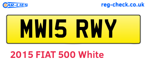 MW15RWY are the vehicle registration plates.