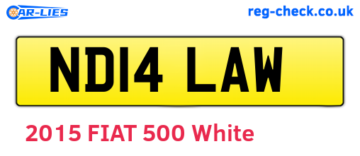 ND14LAW are the vehicle registration plates.