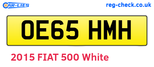 OE65HMH are the vehicle registration plates.