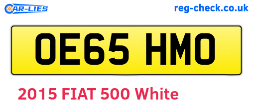 OE65HMO are the vehicle registration plates.