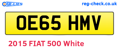 OE65HMV are the vehicle registration plates.