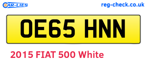 OE65HNN are the vehicle registration plates.