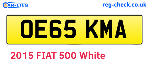 OE65KMA are the vehicle registration plates.