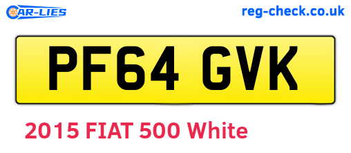PF64GVK are the vehicle registration plates.
