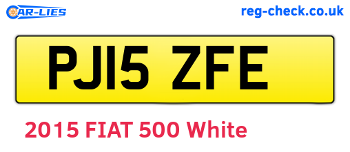 PJ15ZFE are the vehicle registration plates.