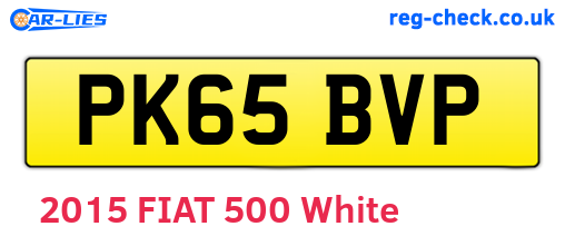 PK65BVP are the vehicle registration plates.