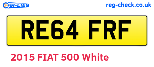RE64FRF are the vehicle registration plates.