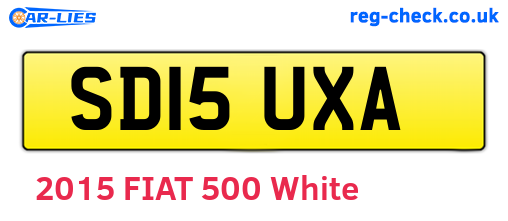 SD15UXA are the vehicle registration plates.