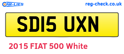 SD15UXN are the vehicle registration plates.