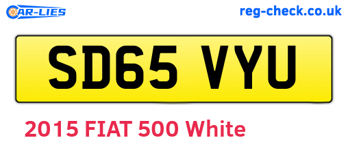 SD65VYU are the vehicle registration plates.