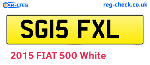 SG15FXL are the vehicle registration plates.