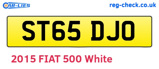 ST65DJO are the vehicle registration plates.