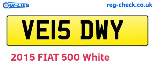 VE15DWY are the vehicle registration plates.