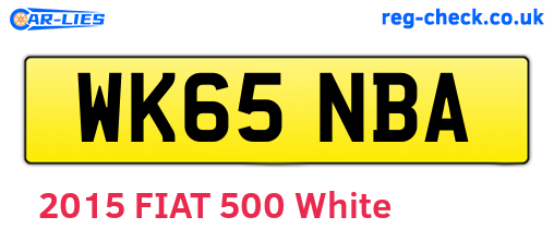 WK65NBA are the vehicle registration plates.