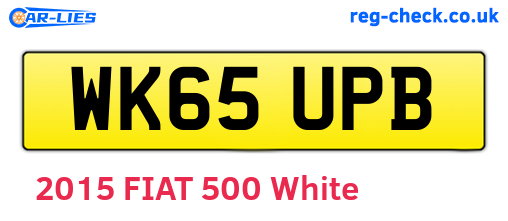 WK65UPB are the vehicle registration plates.