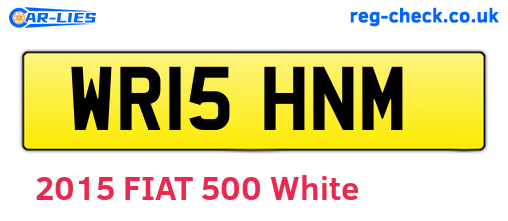 WR15HNM are the vehicle registration plates.