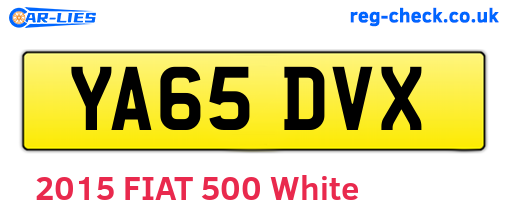 YA65DVX are the vehicle registration plates.
