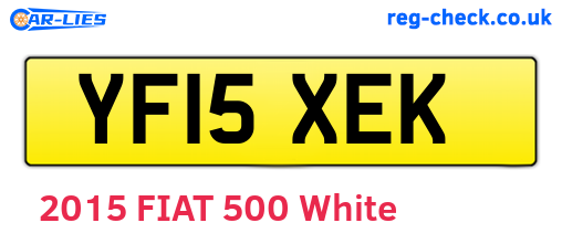 YF15XEK are the vehicle registration plates.