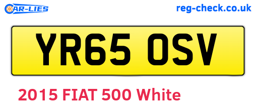 YR65OSV are the vehicle registration plates.