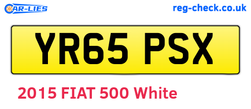 YR65PSX are the vehicle registration plates.