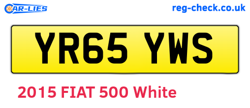 YR65YWS are the vehicle registration plates.