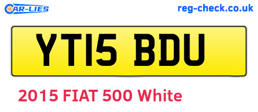 YT15BDU are the vehicle registration plates.