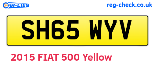 SH65WYV are the vehicle registration plates.