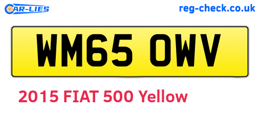 WM65OWV are the vehicle registration plates.
