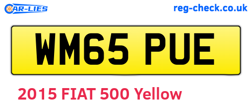 WM65PUE are the vehicle registration plates.