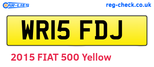 WR15FDJ are the vehicle registration plates.