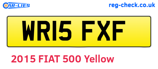 WR15FXF are the vehicle registration plates.