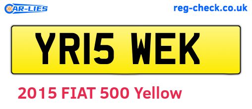 YR15WEK are the vehicle registration plates.