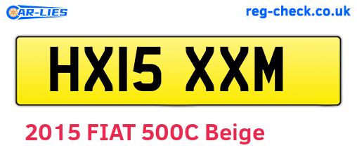 HX15XXM are the vehicle registration plates.