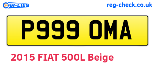 P999OMA are the vehicle registration plates.
