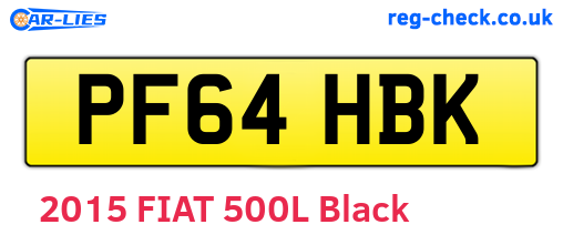 PF64HBK are the vehicle registration plates.