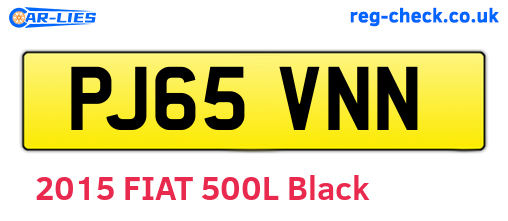 PJ65VNN are the vehicle registration plates.