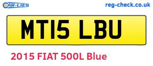 MT15LBU are the vehicle registration plates.