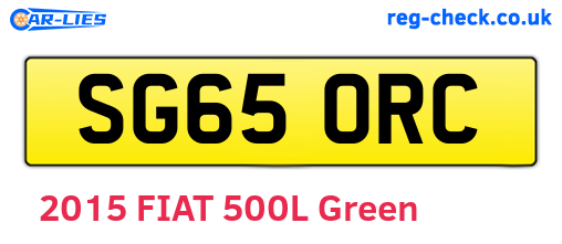SG65ORC are the vehicle registration plates.