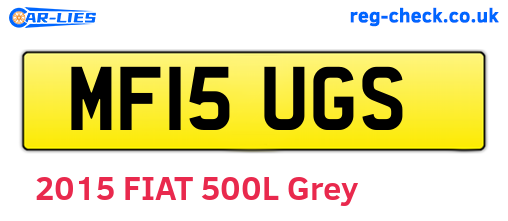 MF15UGS are the vehicle registration plates.