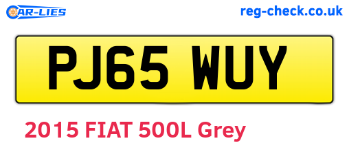 PJ65WUY are the vehicle registration plates.