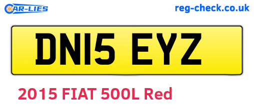 DN15EYZ are the vehicle registration plates.