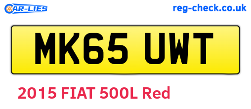 MK65UWT are the vehicle registration plates.