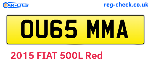 OU65MMA are the vehicle registration plates.