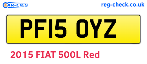 PF15OYZ are the vehicle registration plates.