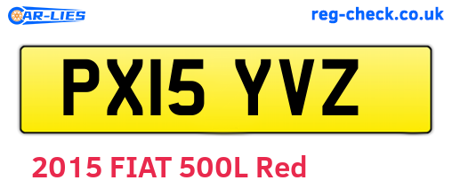 PX15YVZ are the vehicle registration plates.