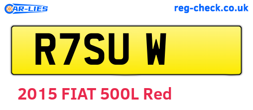 R7SUW are the vehicle registration plates.