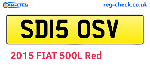 SD15OSV are the vehicle registration plates.