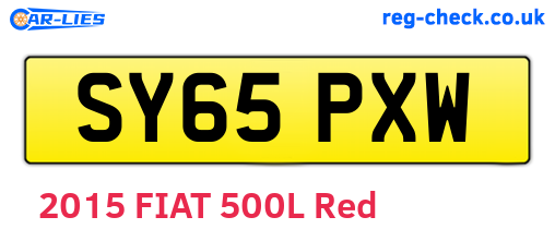 SY65PXW are the vehicle registration plates.
