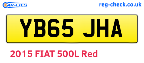 YB65JHA are the vehicle registration plates.